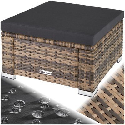 Tectake Footstool BitontoDurableUv-Resistant Polyrattan Chair53 X 53 X 26 CmNature1 from B&Q