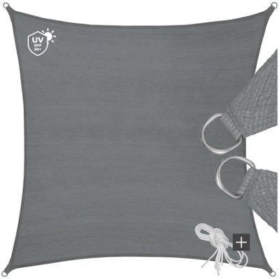 B&Q -  Shade SailRectangular With Uv Protection 50+Water-RepellentGrey5 X 5 MGrey