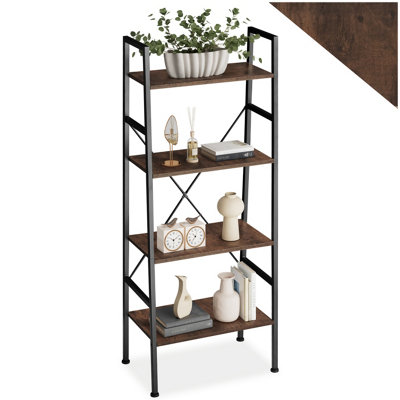 Tectake Ladder Shelf NewcastleIndustrial StyleWith 4 Shelves 57.5 X 35.5 X 139 CmIndustrial Wood DarkRustic from B&Q