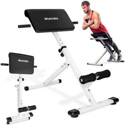 Tectake Hyper Back Extension Bench ColemanFoldablePosition AdjustableBlack/white from B&Q