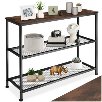 B&Q -  Console Table Bristol  Industrial Wood DarkRustic