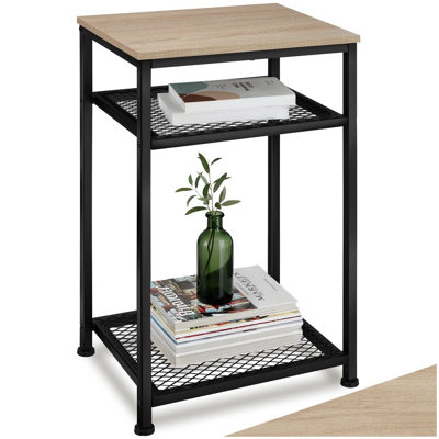 Tectake Bedside Table YorkIndustrial StyleWith 2 Grid Shelves45.5 X 36 X 75.5 CmIndustrial Wood LightOak Sonoma from B&Q