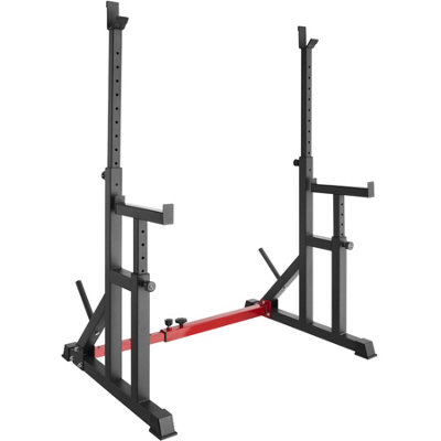 Tectake Squat Rack Creed - Height And Width Adjustable, Including 2 Holders For Weight Plates - Black
