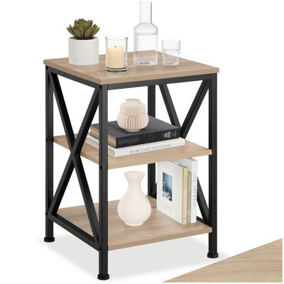 Tectake Bedside Table NottinghamIndustrial StyleWith 3 Shelves40.5 X 40.5 X 60.5 CmIndustrial Wood LightOak Sonoma from B&Q
