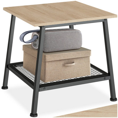 B&Q -  Bedside Table BedfordIndustrial StyleWith Shelf And Grid Shelf45.5 X 45 X 47 CmIndustrial Wood LightOak Sonoma