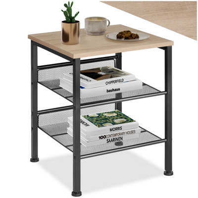 B&Q -  Bedside Table LincolnIndustrial StyleWith Shelf2 Grid Shelves40.5 X 40 X 50.5 CmIndustrial Wood LightOak Sonoma