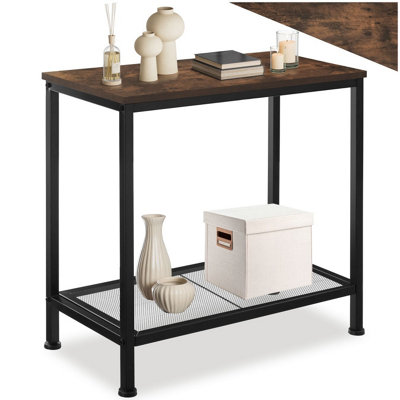 Tectake Bedside Table FiltonIndustrial StyleWith ShelfGrid Shelf60 X 30.5 X 60.5 CmIndustrial Wood DarkRustic from B&Q