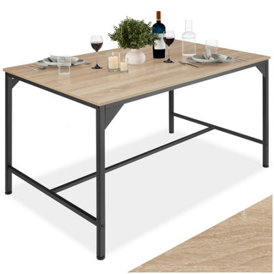 Tectake Light Dining Table Belfast - Rectangular - Industrial Wood Oak Sonoma