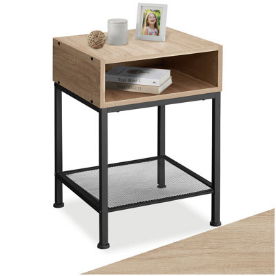 Tectake Bedside Table Harlow  Industrial Wood LightOak Sonoma from B&Q