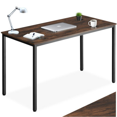 Tectake Desk VanportHeight-Adjustable Plastic Feet 60 CmIndustrial Wood DarkRustic from B&Q
