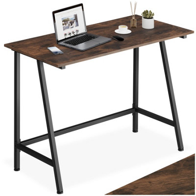 Tectake Desk NewtonComputerLaptopWriting Table 50 CmIndustrial Wood DarkRustic from B&Q