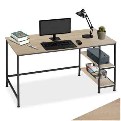 Tectake Desk CantonShelf With 2 Storage Compartments 60 CmIndustrial Wood LightOak Sonoma from B&Q
