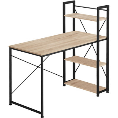 Tectake Desk HersheyIntegrated Shelf With 3 Compartments 61 CmIndustrial Wood LightOak Sonoma from B&Q