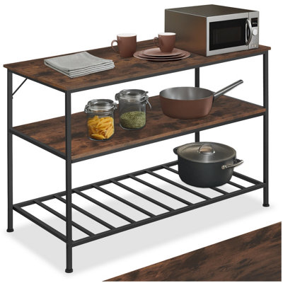 Tectake Shelves AkeleyIndustrial Style3 Shelving Tiers120 X 60 X 90.5 CmIndustrial Wood DarkRustic from B&Q