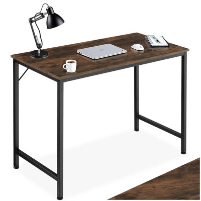 Tectake Desk JenkinsComputerWritingStudy Table 100 CmIndustrial Wood DarkRustic from B&Q