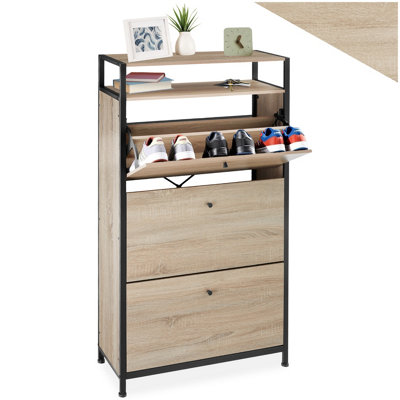 B&Q -  Slim Rack2 Storage Shelves3 Tilt Drawers With 2 Racks PerIndustrial Style61 CmIndustrial Wood LightOak Sonoma
