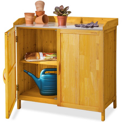 B&Q -  Gardening Cabinet VitaWith Galvanised Zinc WorktopProtected Storage98 X 48 X 95 CmBrown