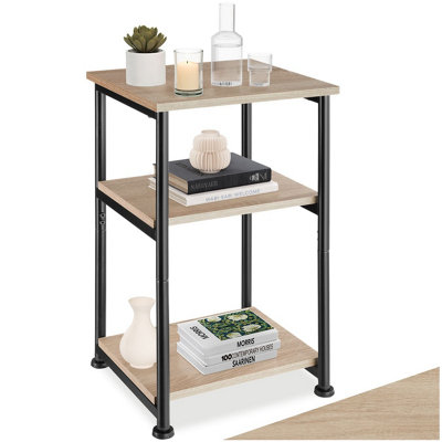 B&Q -  Bedside Table MemphisIndustrial StyleWith 3 Shelves34 X 30 X 59 CmIndustrial Wood LightOak Sonoma