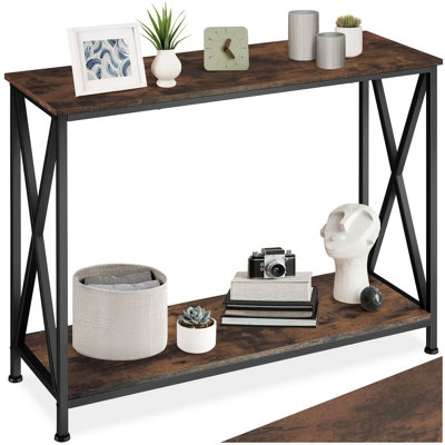 B&Q -  Console Table Tacoma  Industrial Wood DarkRustic