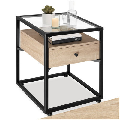 B&Q -  Bedside Table Preston   Industrial Wood LightOak Sonoma