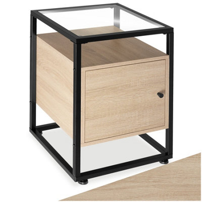 B&Q -  Bedside Table Dudley   Industrial Wood LightOak Sonoma