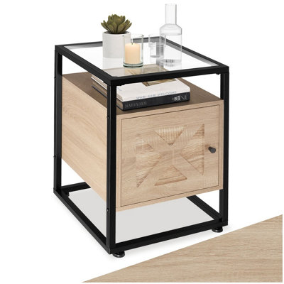 B&Q -  Bedside Table Kidderminster   Industrial Wood LightOak Sonoma
