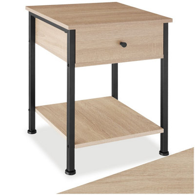 B&Q -  Bedside Table Bradford   Industrial Wood LightOak Sonoma