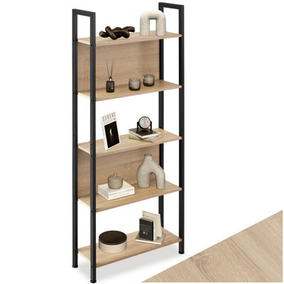 Tectake Free-Standing Presentation Shelf Westport With 5 Shelves Industrial Wood LightOak Sonoma from B&Q