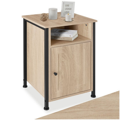 B&Q -  Bedside Table Blackburn   Industrial Wood LightOak Sonoma