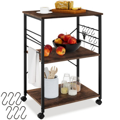 Tectake Unisex Brown Drinks Trolley Rugby In | : Size 1 Pack - Image 2
