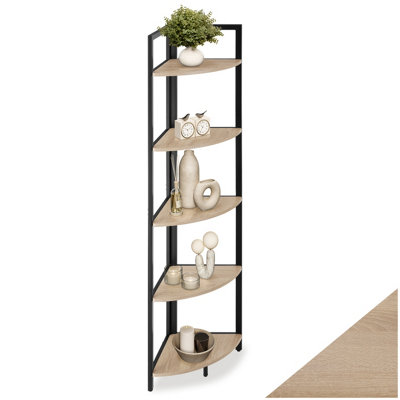 Tectake Corner Shelf Castlebar5 Tier Shelving Unit Industrial Wood LightOak Sonoma from B&Q