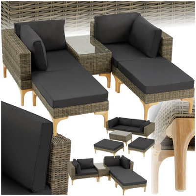 Tectake Rattan Lounge Set With Aluminum FrameBellaria Nature from B&Q