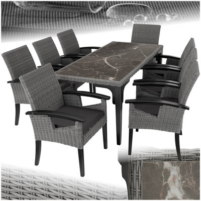 Tectake Garden Table And ChairsFoggia Dining Table8 Rosarno ArmchairsGrey from B&Q