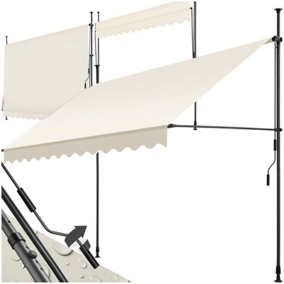 Tectake Awning With Hand CrankPressure Fitted Height Adjustable 300 X 180 CmBeige from B&Q