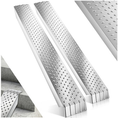 Tectake Loading Ramps Sven2-Piece Set400 Kg Capacity And Non-Slip 160 X 2223 X 4.5 CmSilver from B&Q