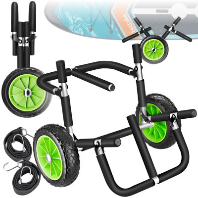 Tectake Surfboard & Sup Trolley Wave Wheel - Including Bungee Cords -Double  - Black/green