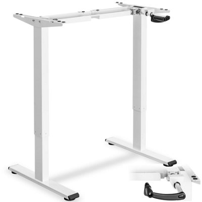 B&Q -  Sit And Stand Desk Idun With Stepless Height-Adjustment Hand CrankWidth-Adjustable 129 CmWhite