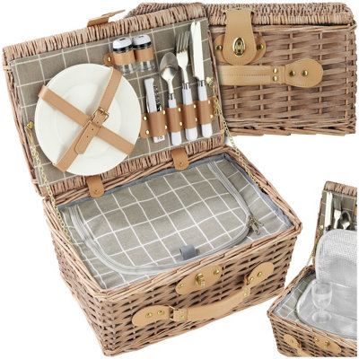 B&Q -  Picnic Basket LangeFor 2 PeopleWith Cooler Compartment & Accessories
