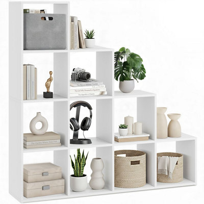 Tectake Bookshelf Talisa10 Shelving Compartments In Cube Design White from B&Q