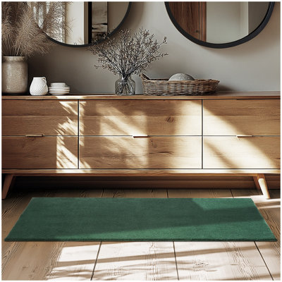 Tectake Rug Zonelle Short Pile And Ultra-Soft Carpet In Rectangular Or Round Design 80 X 150 CmGreen from B&Q
