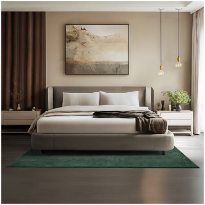 Tectake Rug Zonelle Short Pile And Ultra-Soft Carpet In Rectangular Or Round Design 140 X 200 CmGreen from B&Q