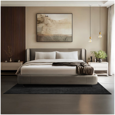 Tectake Rug Zonelle Short Pile And Ultra-Soft Carpet In Rectangular Or Round Design 140 X 200 CmBlack from B&Q
