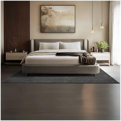 Tectake Rug Zonelle - Short Pile And Ultra-Soft, Rectangular Or Round 160 X 230 Cm - Anthracite