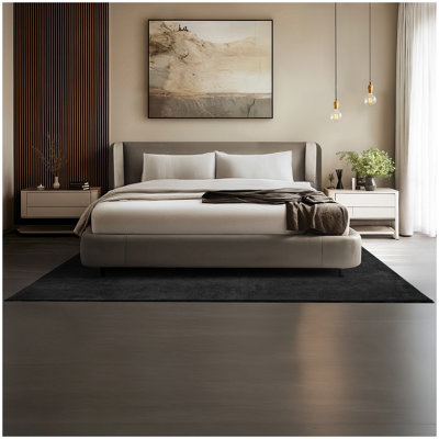 Tectake Rug Zonelle Short Pile And Ultra-Soft Carpet In Rectangular Or Round Design 160 X 230 CmBlack from B&Q