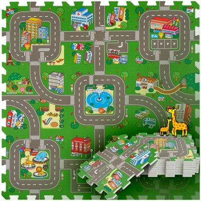 B&Q -  Infant Play Mat MycityPuzzle Design For ChildrenCity And Roads9-Piece Colourful