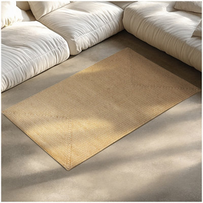 Tectake Jute Rug In Boho StyleDurable And Easy-CareSuitable For Indoor And Outdoor Use 80 X 150 CmBrown from B&Q