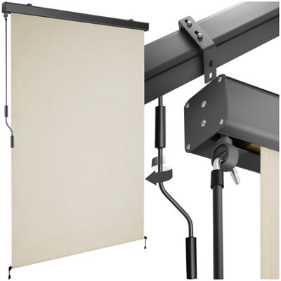 Tectake Vertical Awning EloiseInstallation Materials IncludedRetractableUv Blocking 120 X 250 CmBeige from B&Q