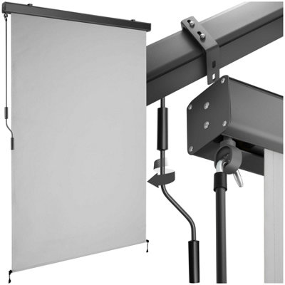 Tectake Vertical Awning EloiseInstallation Materials IncludedRetractableUv Blocking 120 X 250 CmLight Grey from B&Q