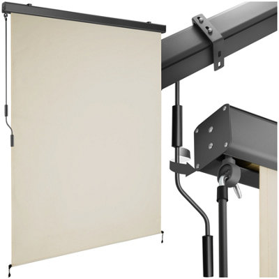 Tectake Vertical Awning EloiseInstallation Materials IncludedRetractableUv Blocking 140 X 250 CmBeige from B&Q