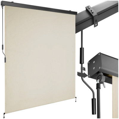 Tectake Vertical Awning EloiseInstallation Materials IncludedRetractableUv Blocking 160 X 250 CmBeige from B&Q